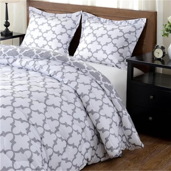 Printed Queen Comforter Set-Grey Queen/Full Comforter,Soft Bedding Comforter Set - Picture 6 of 8